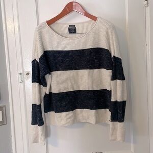Abercrombie & Fitch Boatneck Navy Stripe Summer Sweater